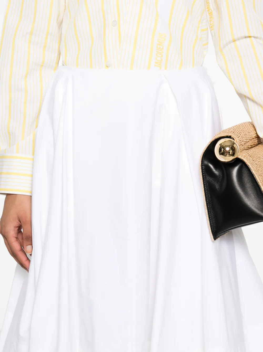 Shop Jacquemus La Jupe Salon Midi Skirt In White