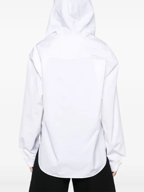 Alaïa Poplin Hooded Shirt | White | FARFETCH