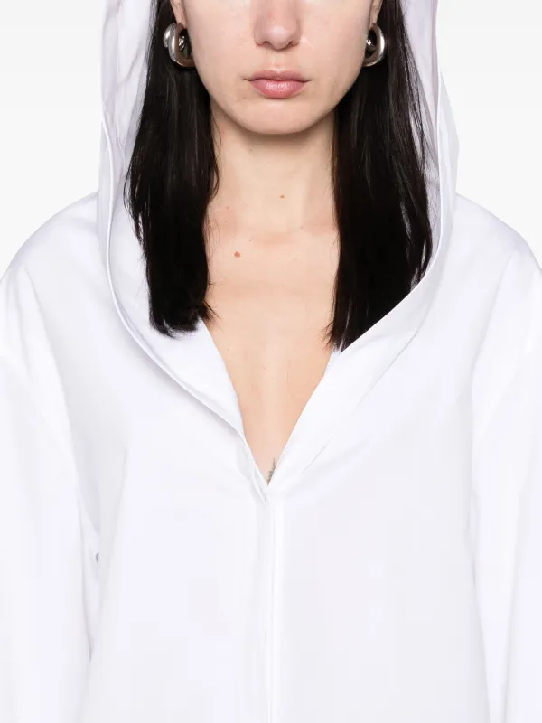 最終お値下げです。 Alaïa フリル付きホワイトシャツ 36 Andy/アンディ】ワンカラー フリル マーメイド カットアウト