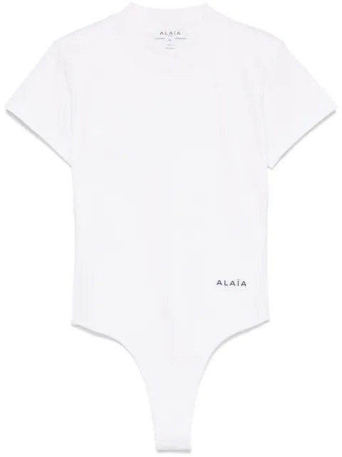 Alaïa logo-embroidered bodysuit