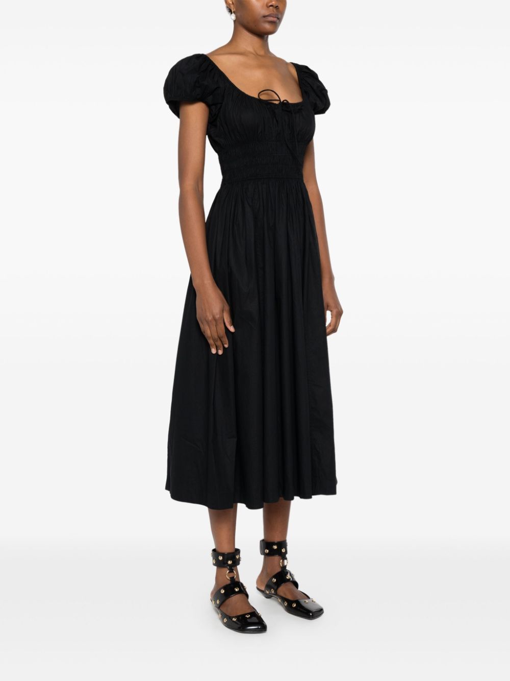 Shop Doen Quinn Midi Dress In Schwarz