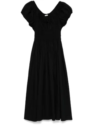 DEN Almadia lace-trim Dress | Black | FARFETCH CA