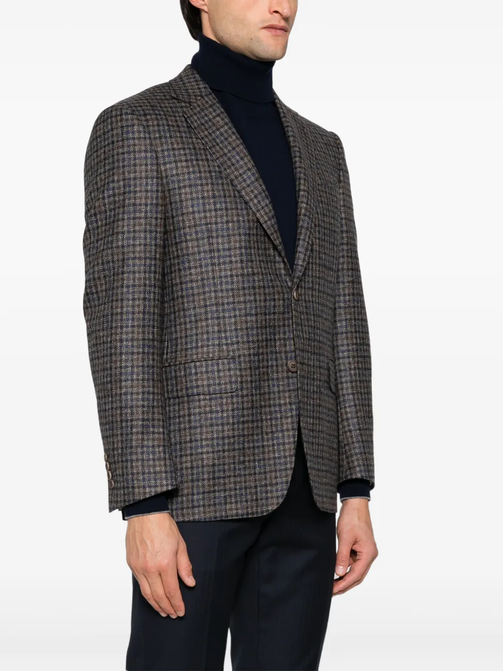 Canali Geruite blazer Bruin