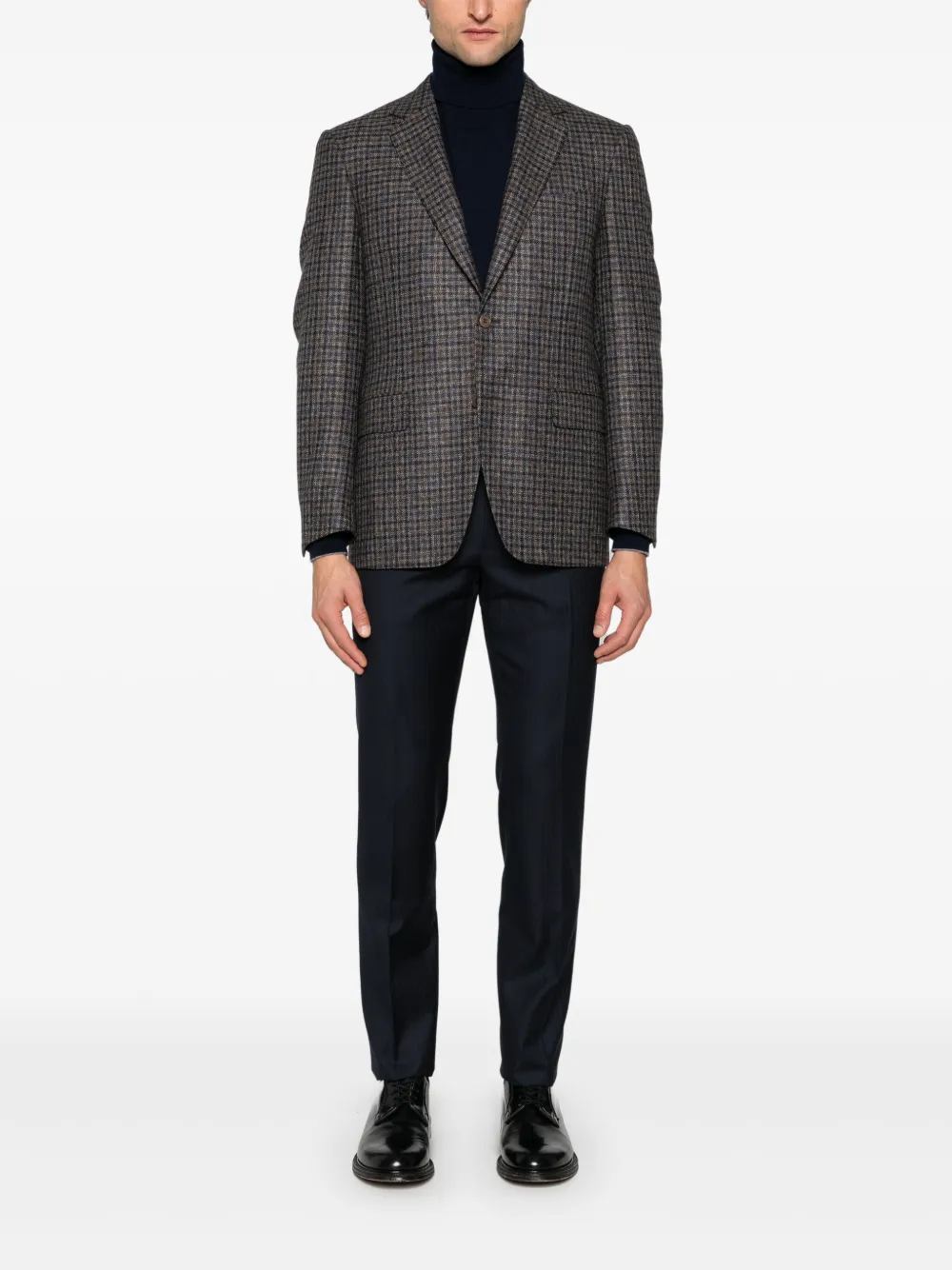 Canali Geruite blazer - Bruin