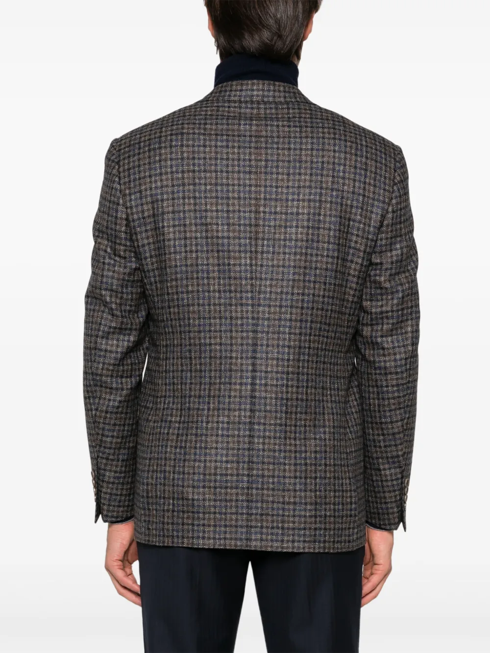 Canali Geruite blazer Bruin