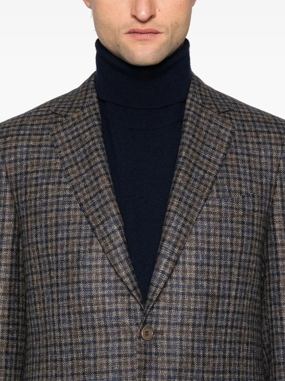 Canali Geruite blazer Bruin