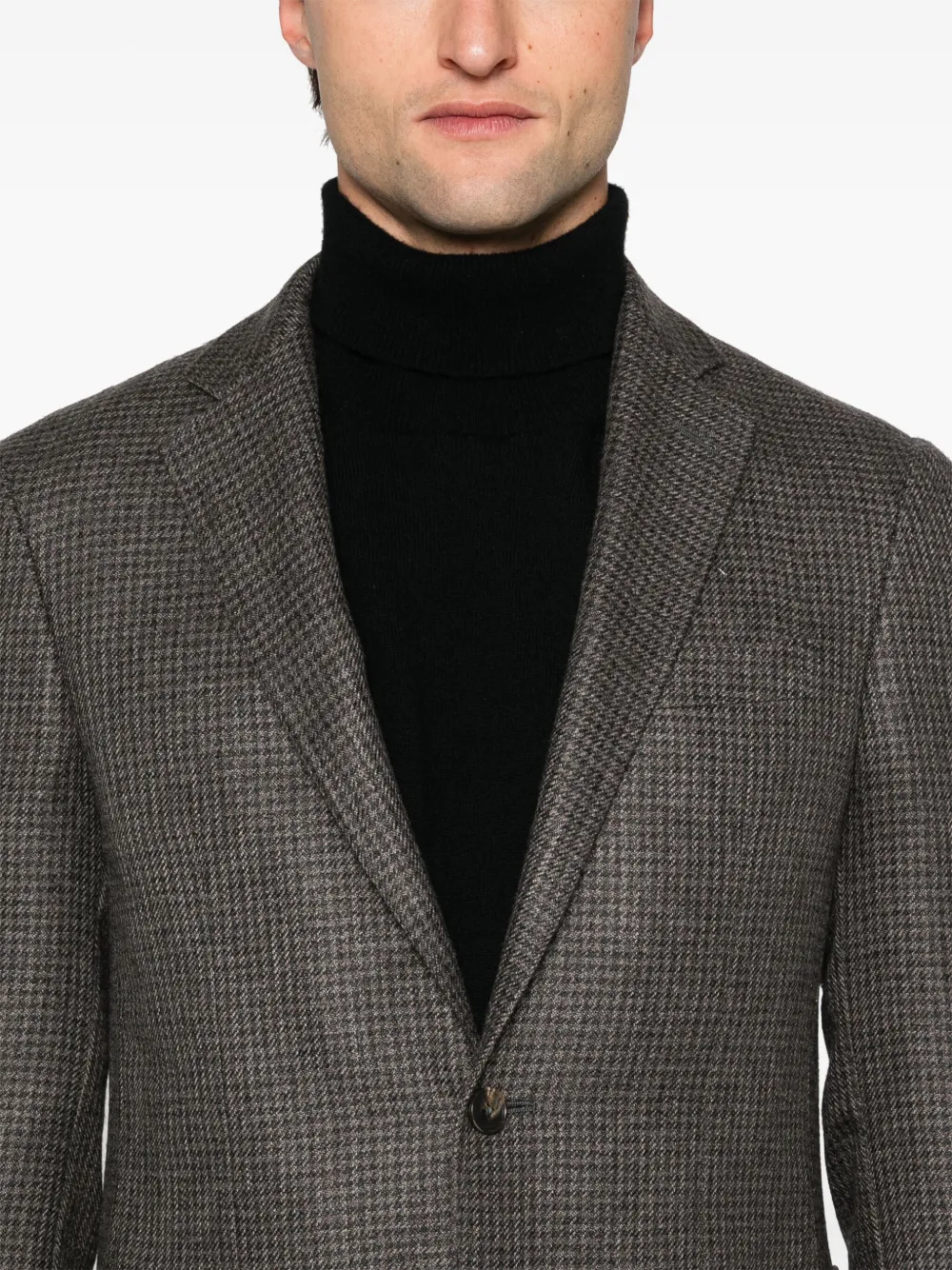 Canali Blazer met pied-de-poule print Bruin