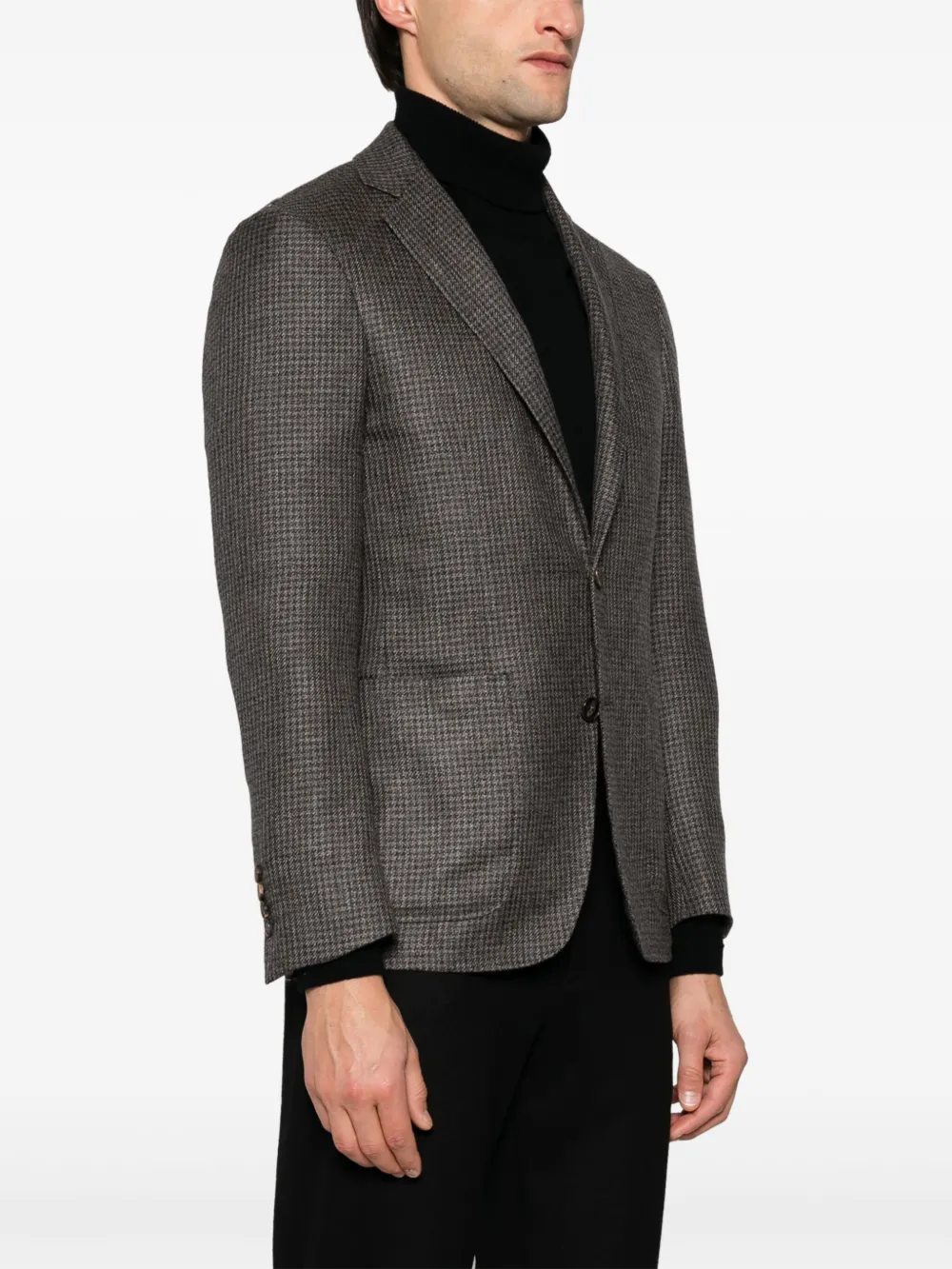 Canali Blazer met pied-de-poule print Bruin