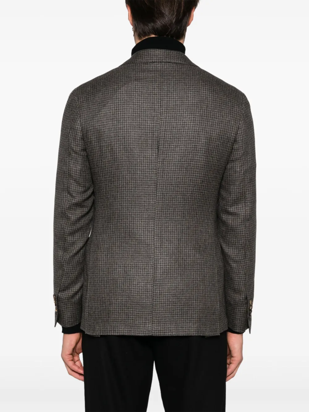 Canali Blazer met pied-de-poule print Bruin