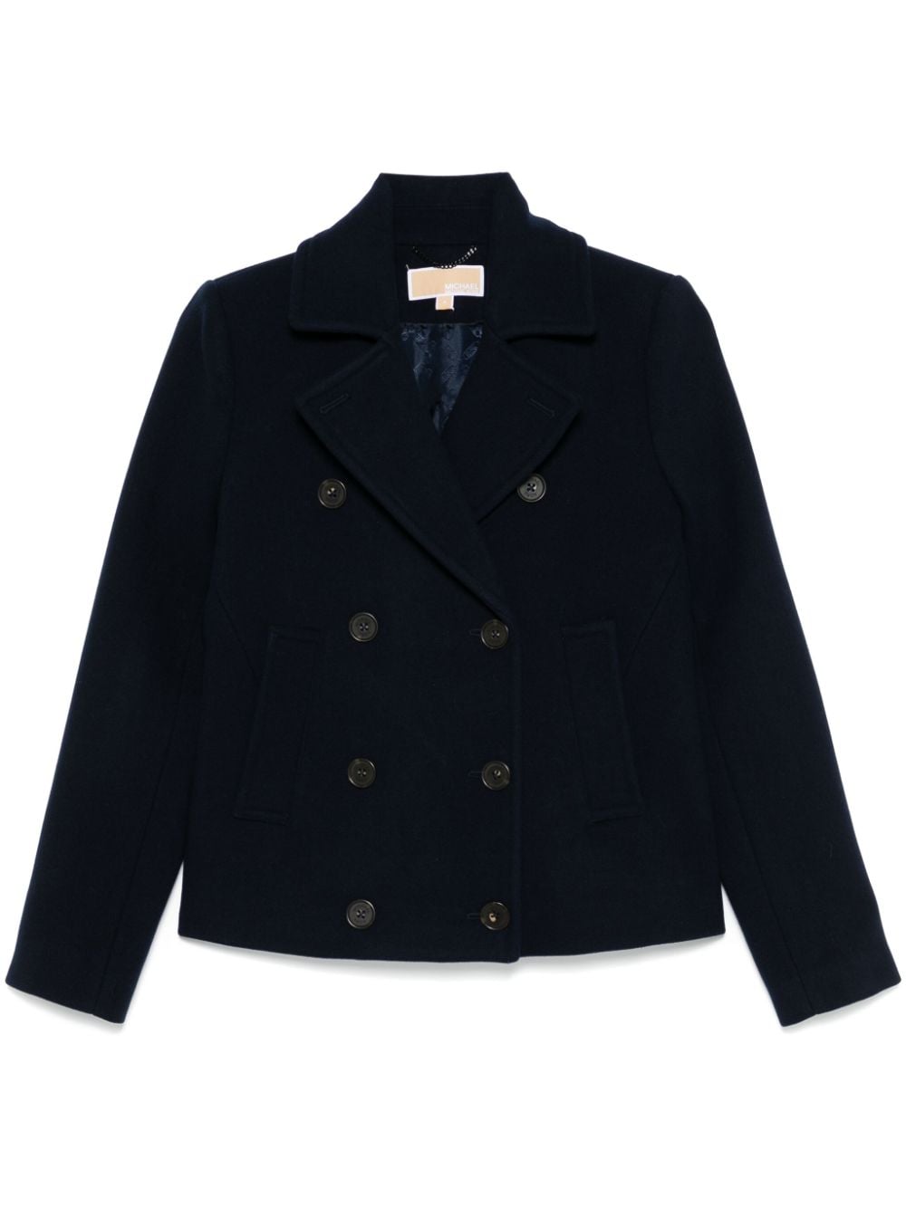 Shop Michael Michael Kors Double-breasted Peacoat In Blue