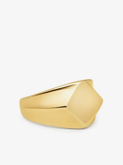 Nialaya Jewelry anillo de sello bañado en oro