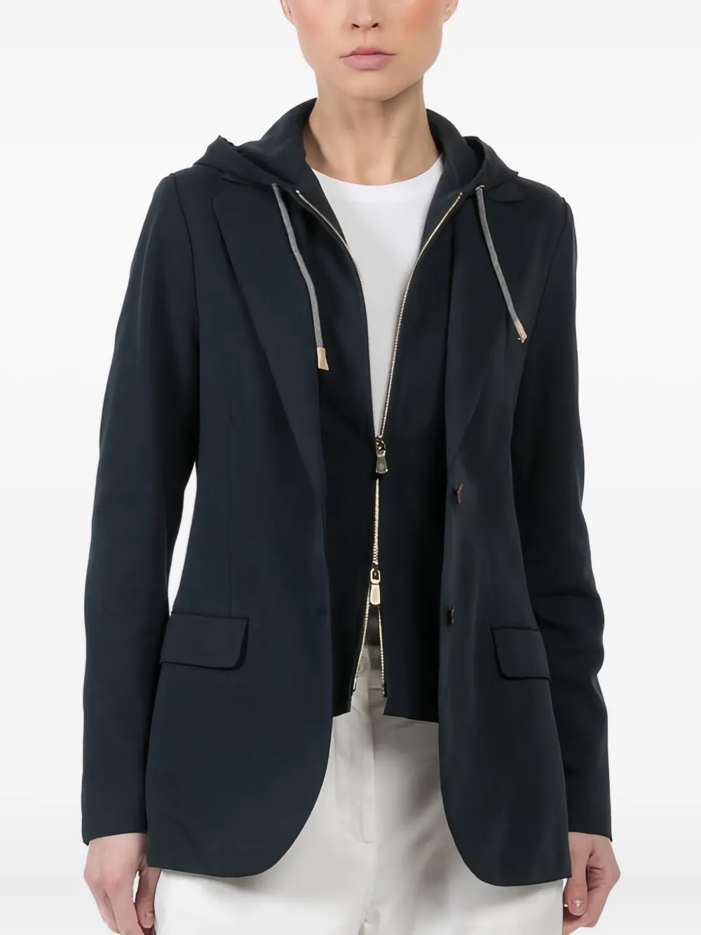 Eleventy Jack met afneembare kraag Blauw