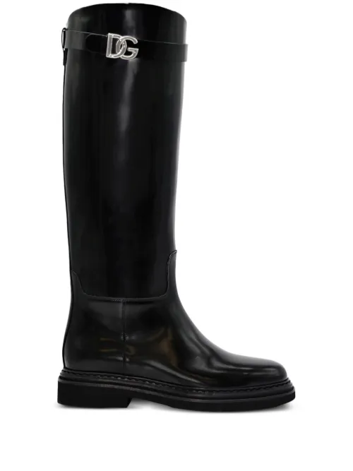 Bottines à plaque logo - Dolce & Gabbana - Modalova