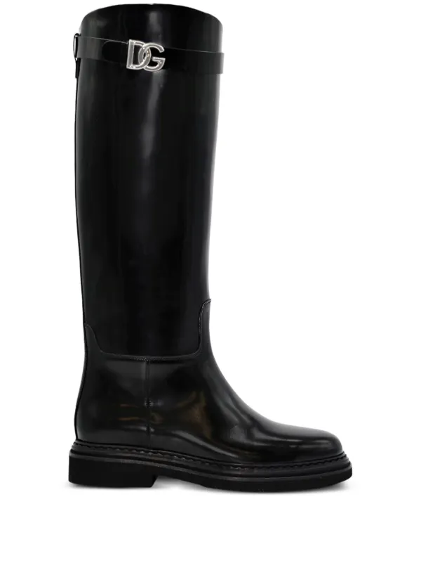 ロングブーツ Dolce & Gabbana Dolce & Gabbana Boots Black Dolce & Gabbana Leather knee-high Boots | Black | FARFETCH