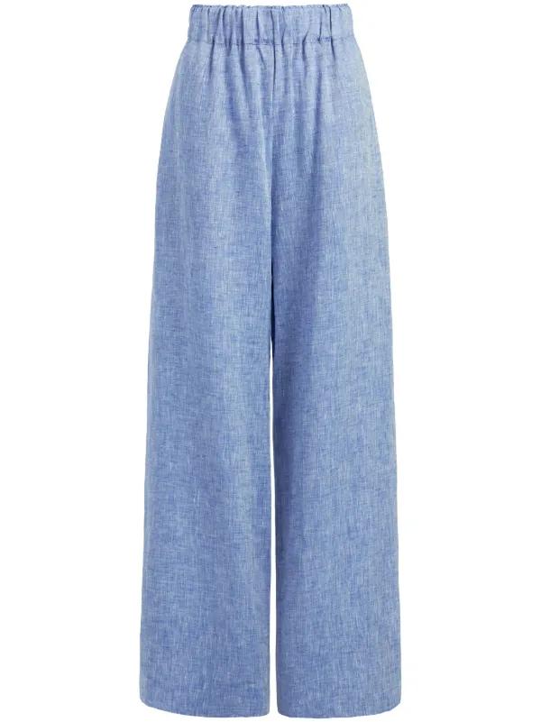 Bondi Born Universal Linen Trousers in Blue