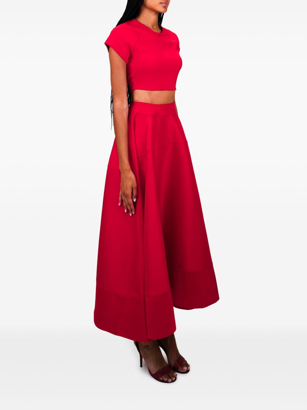 Shop Azeeza Avani Midi Skirt In Garnet