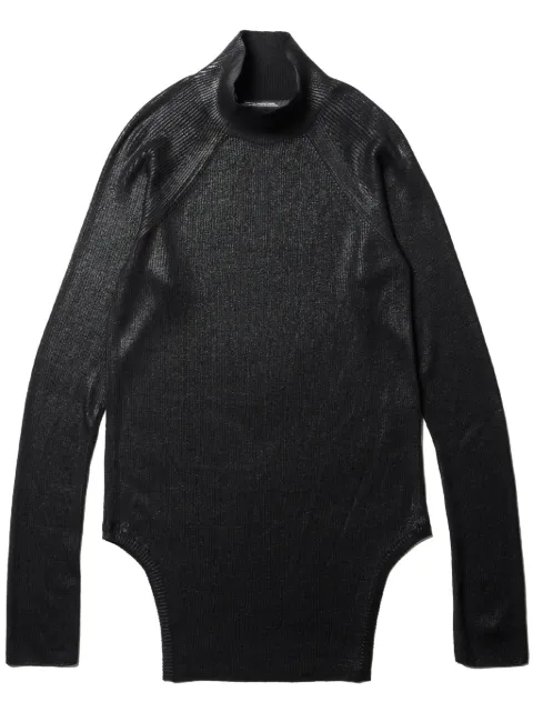 Julius coated high-neck jumper