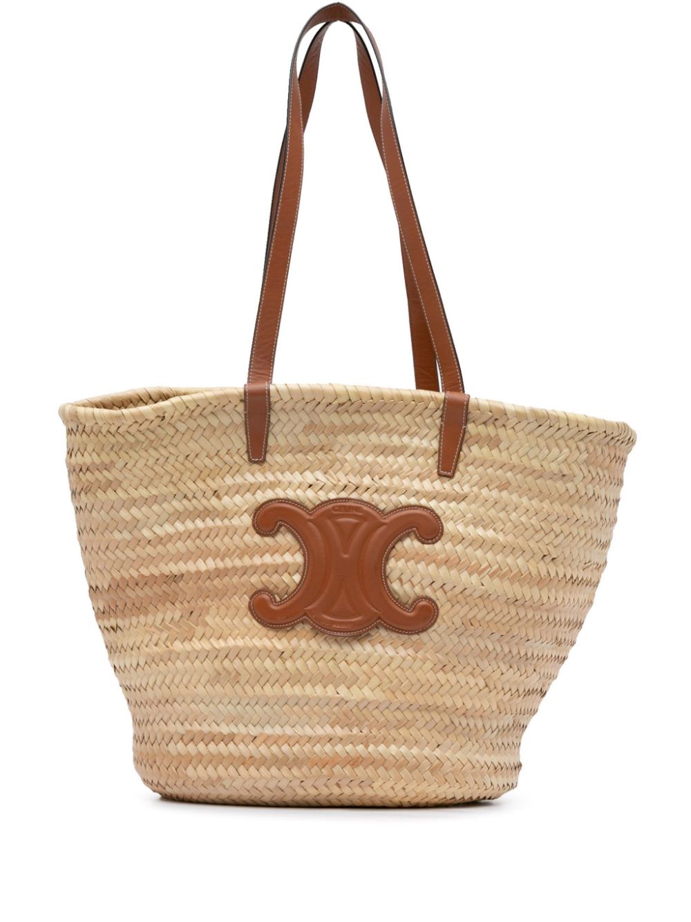 Céline Pre-Owned 2019 Large Triomphe Raffia Panier tote bag - Brown