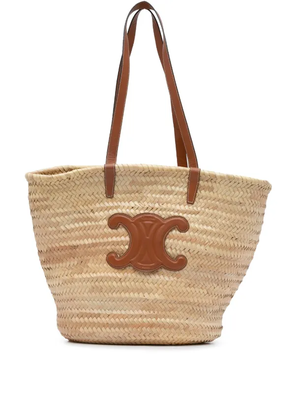 Celine triomphe raffia bag sale