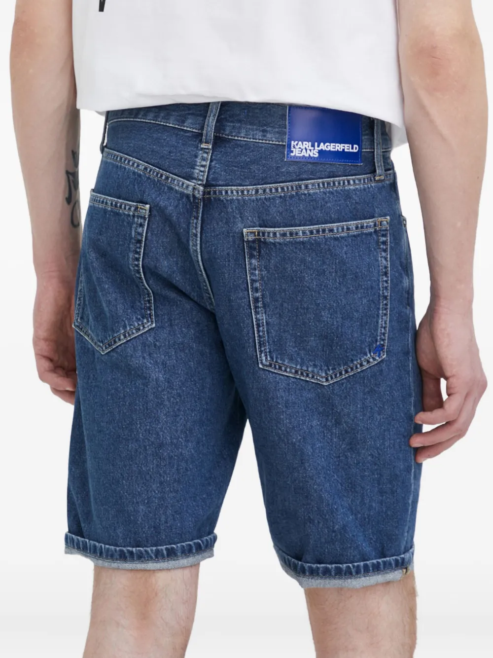 Karl Lagerfeld Jeans pocket denim shorts - Blauw