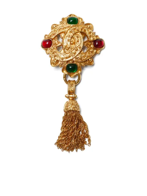 CHANEL Pre-Owned 1994 filigree Gripoix brooch