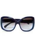 CHANEL Pre-Owned 2000s logo oversize-frame sunglasses - Blue