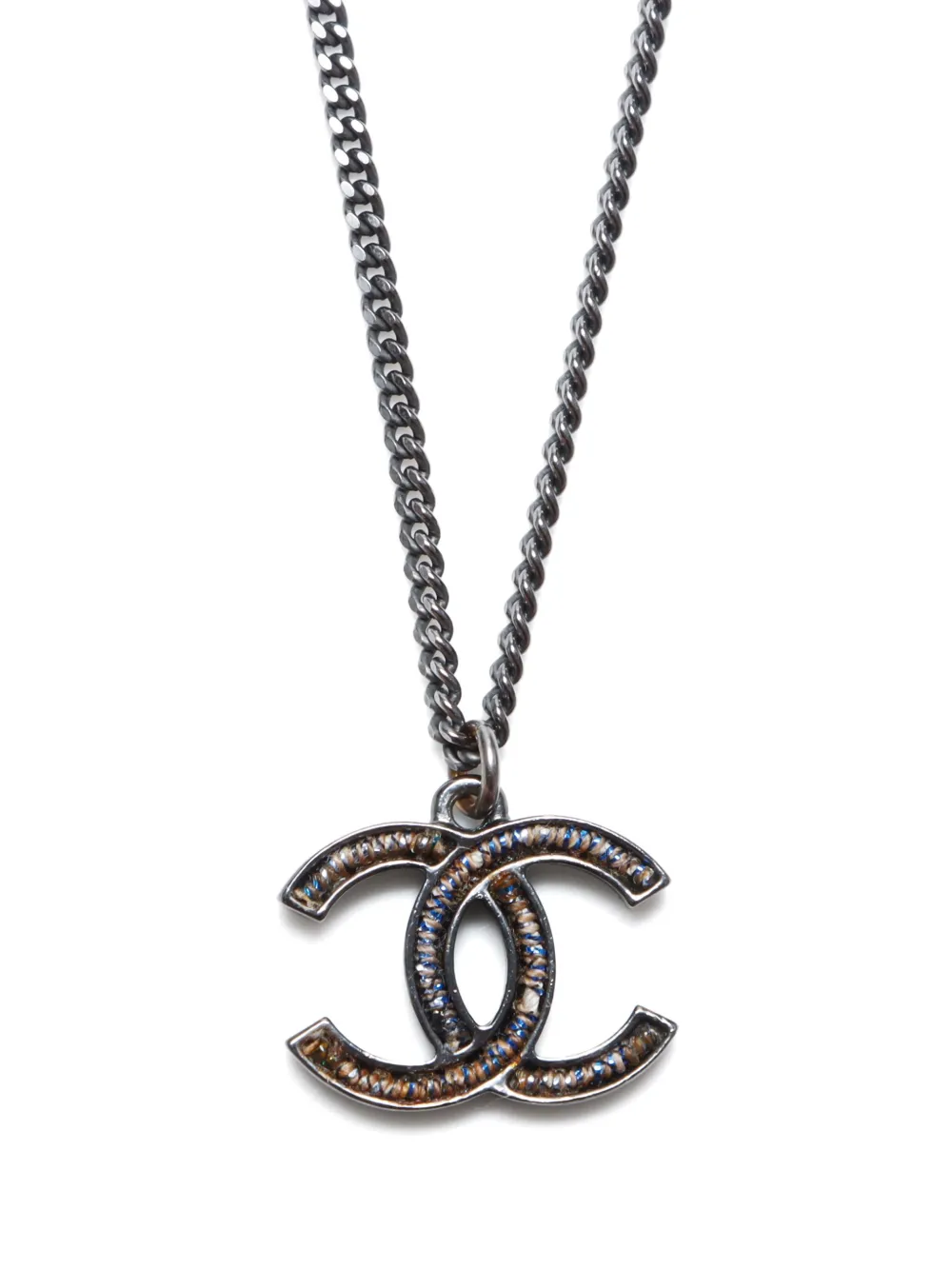 CHANEL Pre-Owned 2015 CC pendant necklace - Grijs
