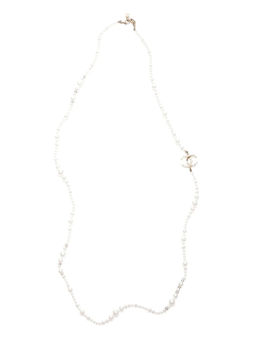 CHANEL Pre-Owned 2019 CC faux-pearl necklace | Neutrals | Image 1