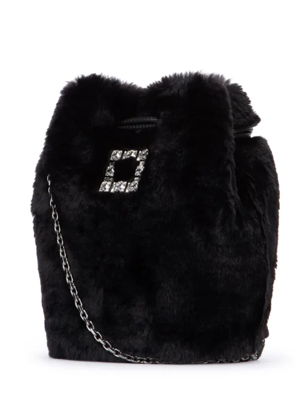 ショルダーバッグ・ポシェット Roger Vivier Tres Vivier Aumoniere Fur Black Roger Vivier Tres Vivier Aumoniere Tote Bag | Black | FARFETCH