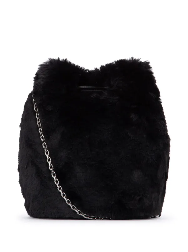 ショルダーバッグ・ポシェット Roger Vivier Tres Vivier Aumoniere Fur Black Roger Vivier Tres Vivier Aumoniere Tote Bag | Black | FARFETCH