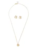 Christian Dior Pre-Owned rhinestoned faux-pearl earrings and necklace set - Gold