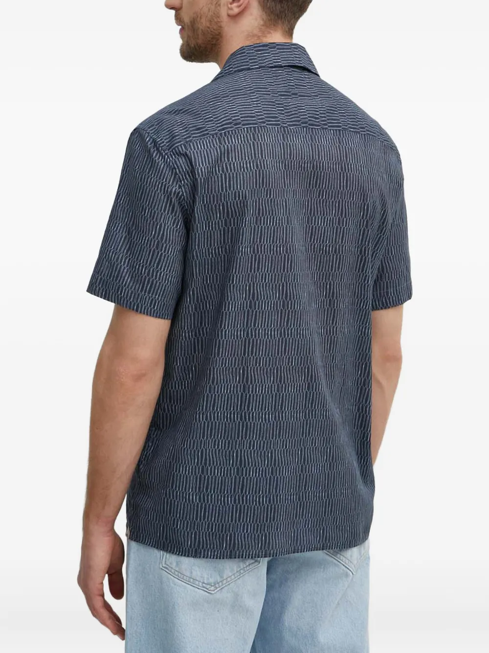 Liu •jo Patterned Short-sleeve Shirt In Blue