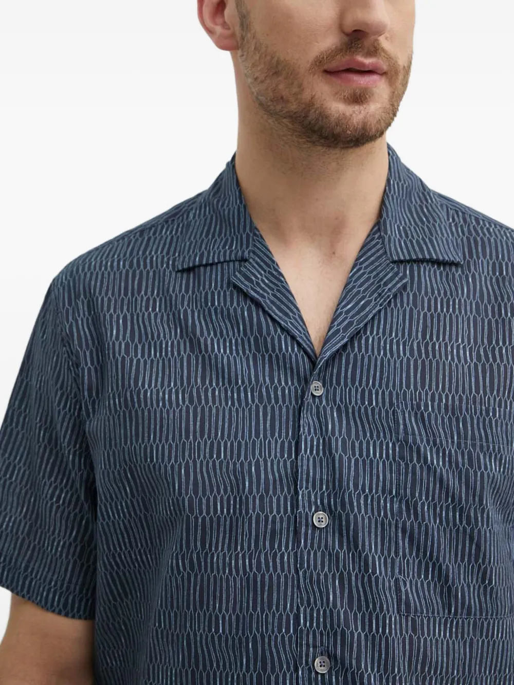 Liu •jo Patterned Short-sleeve Shirt In Blue