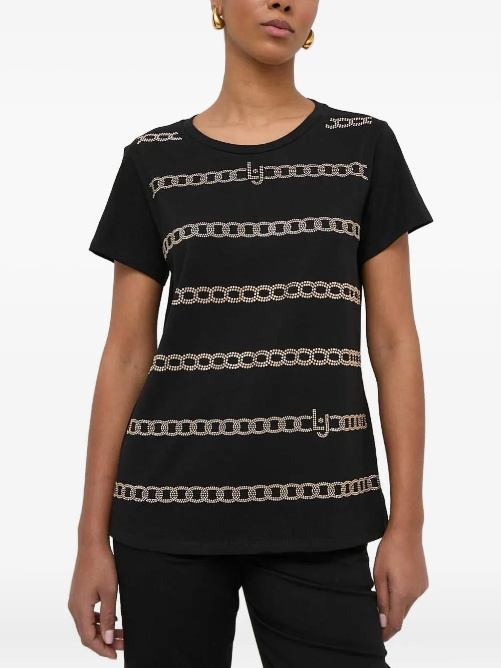 LIU JO embellished-detail T-shirt - ブラック LIU JO embellished-detail T-shirt - ブラック