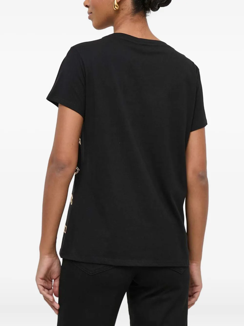 Liu •jo Embellished-detail T-shirt In Black