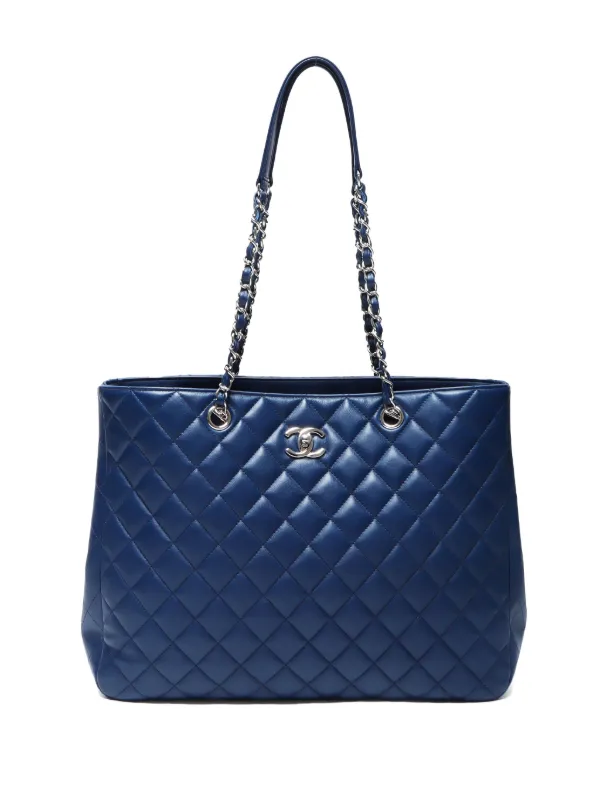 Chanel tote bag blue online