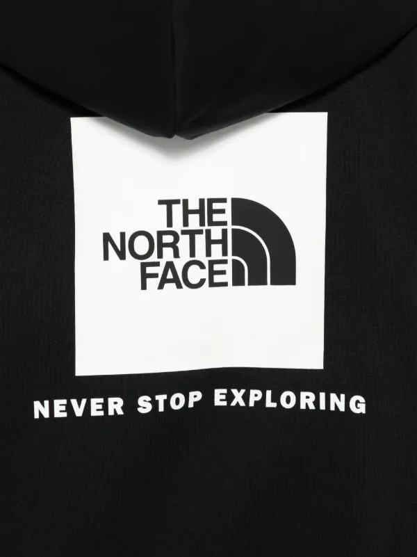 The North Face Kids logo print Hoodie Black FARFETCH BH