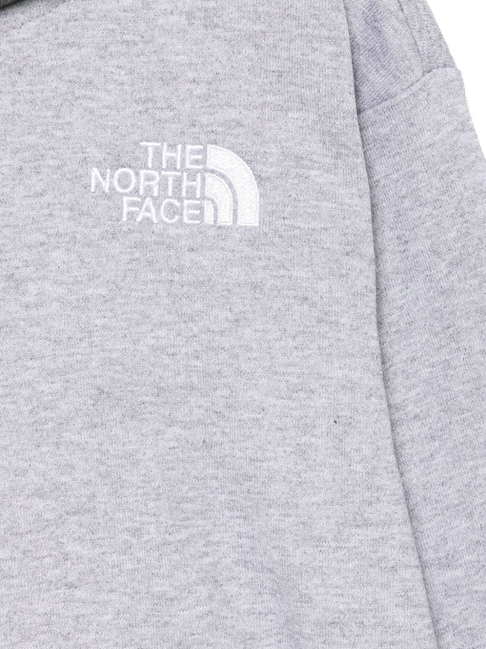 Shop The North Face Logo-embroidered Hoodie In Grey