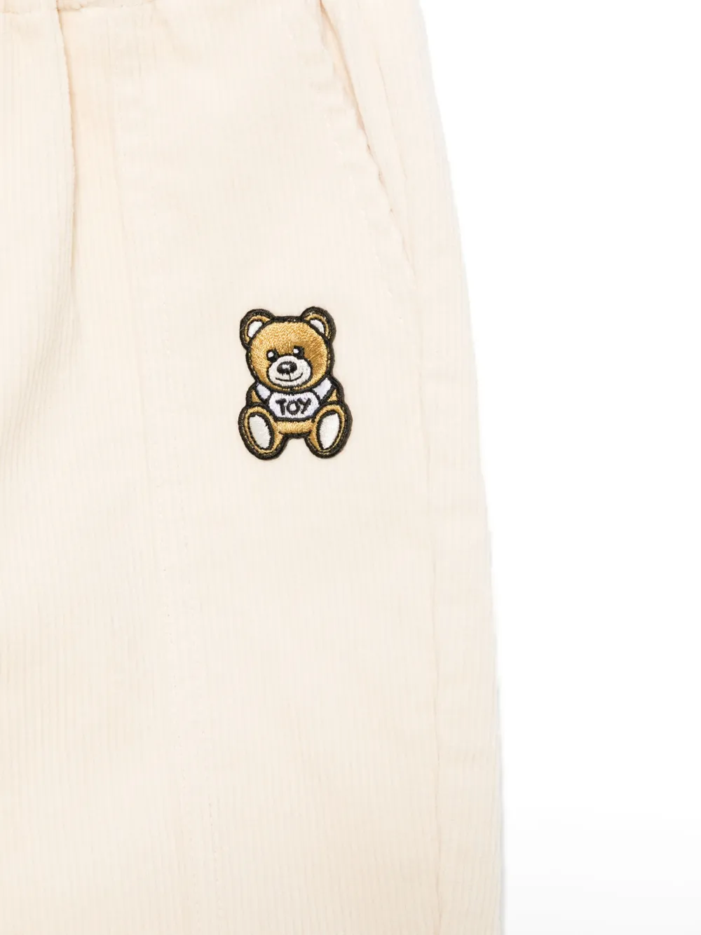 Moschino Kids Ribfluwelen broek Beige