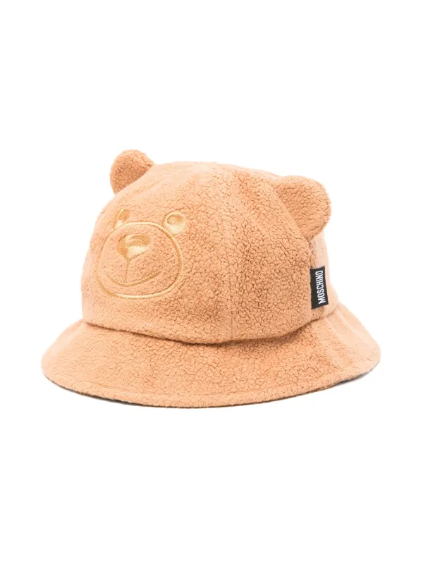 Moschino Kids Leo Teddy Bucket Hat Brown FARFETCH HK