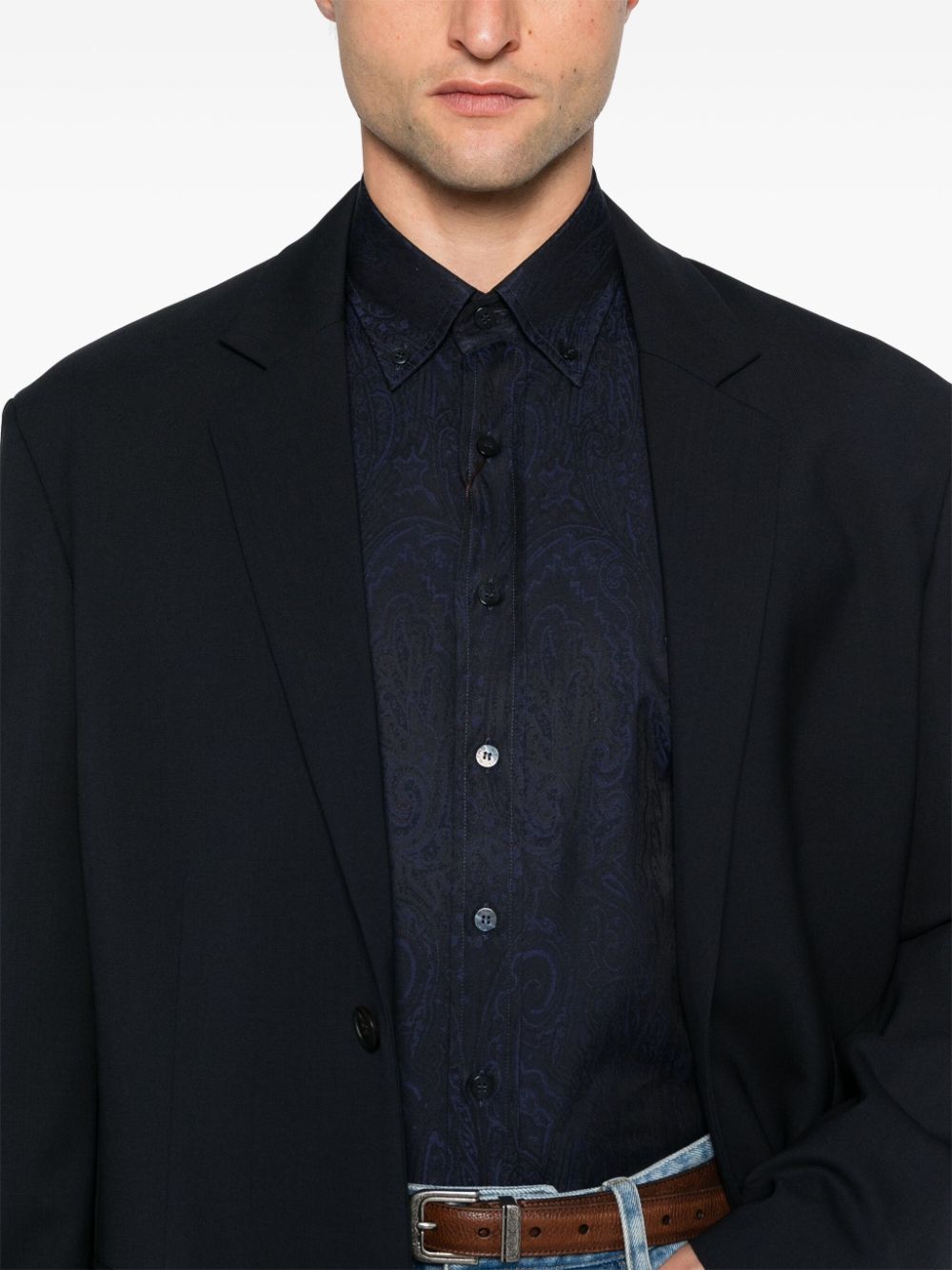 ETRO Overhemd met paisley-jacquard Blauw