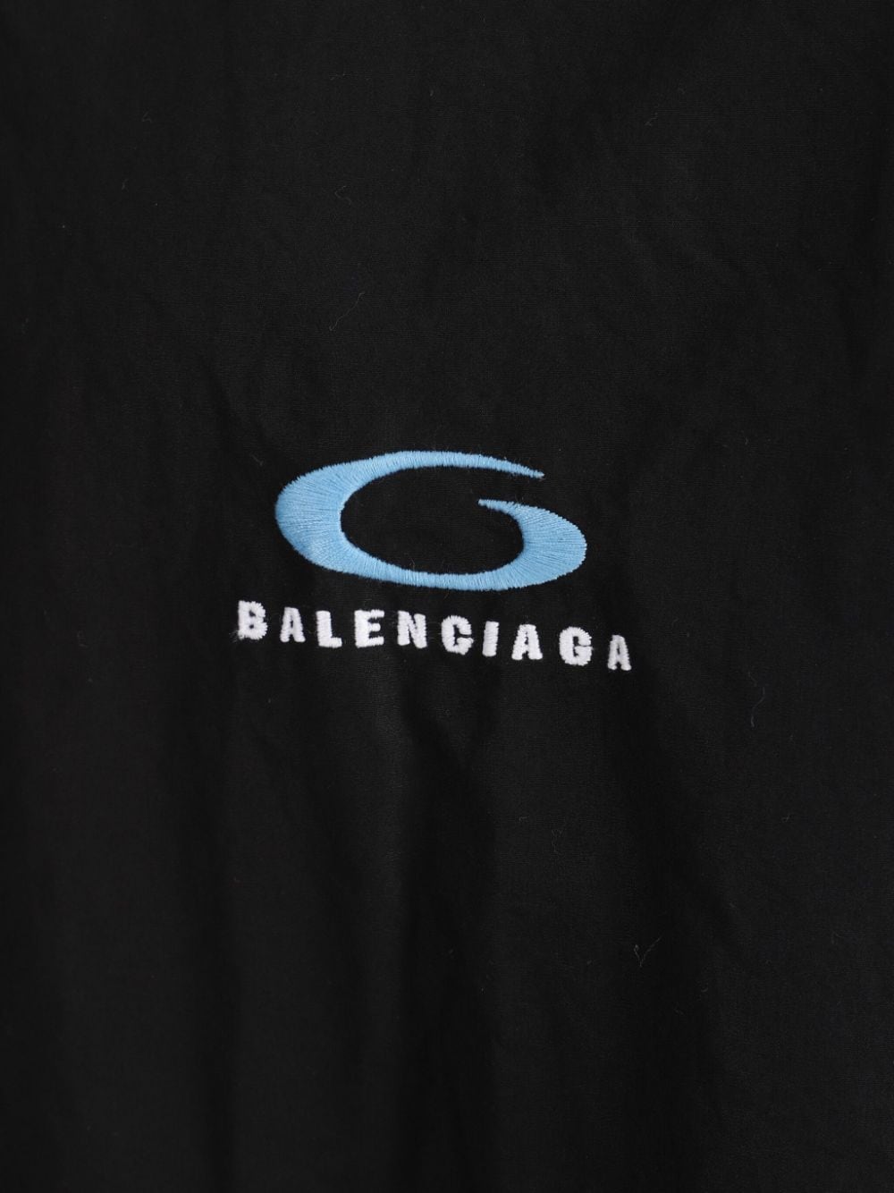 Shop Balenciaga Logo-embroidered Cotton Shirt In 黑色