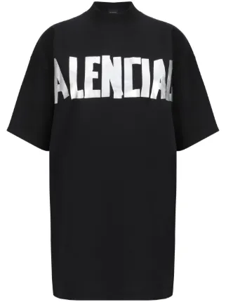 Women's Tape Type T-shirt Dress in Dark Grey| Balenciaga® US