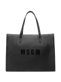 MSGM Kids logo-stamp tote bag - Black