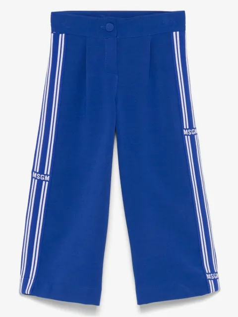 MSGM Kids logo-tape trousers 