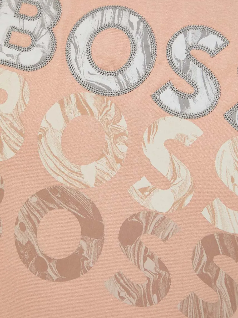 BOSS T-shirt met logodetail Beige