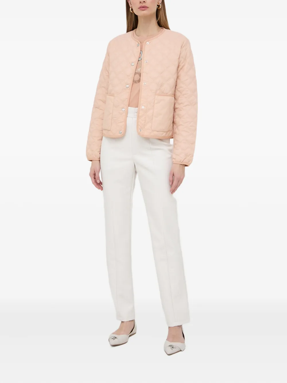 BOSS T-shirt met logodetail - Beige