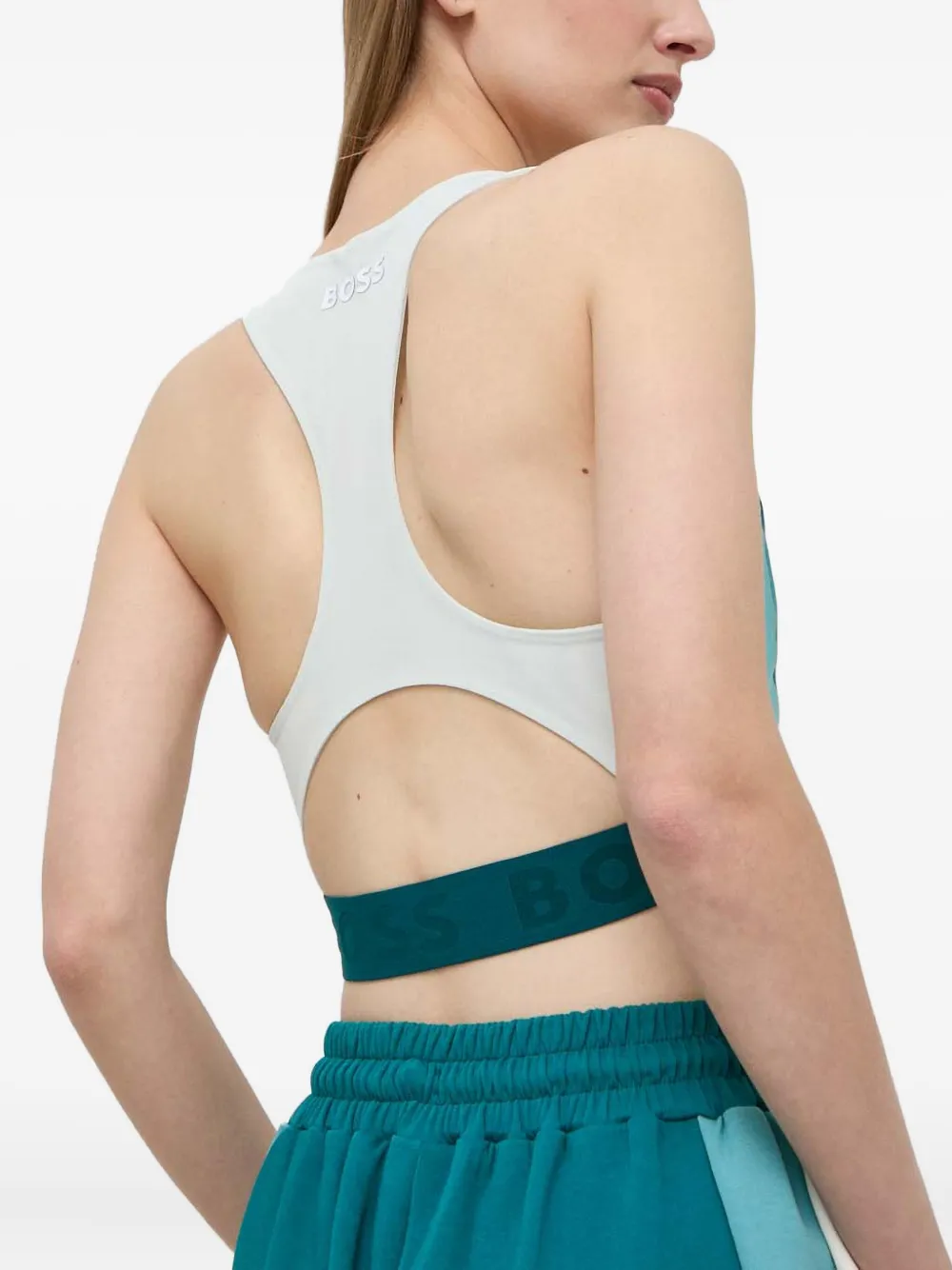 BOSS Top met colourblocking en racerback Blauw