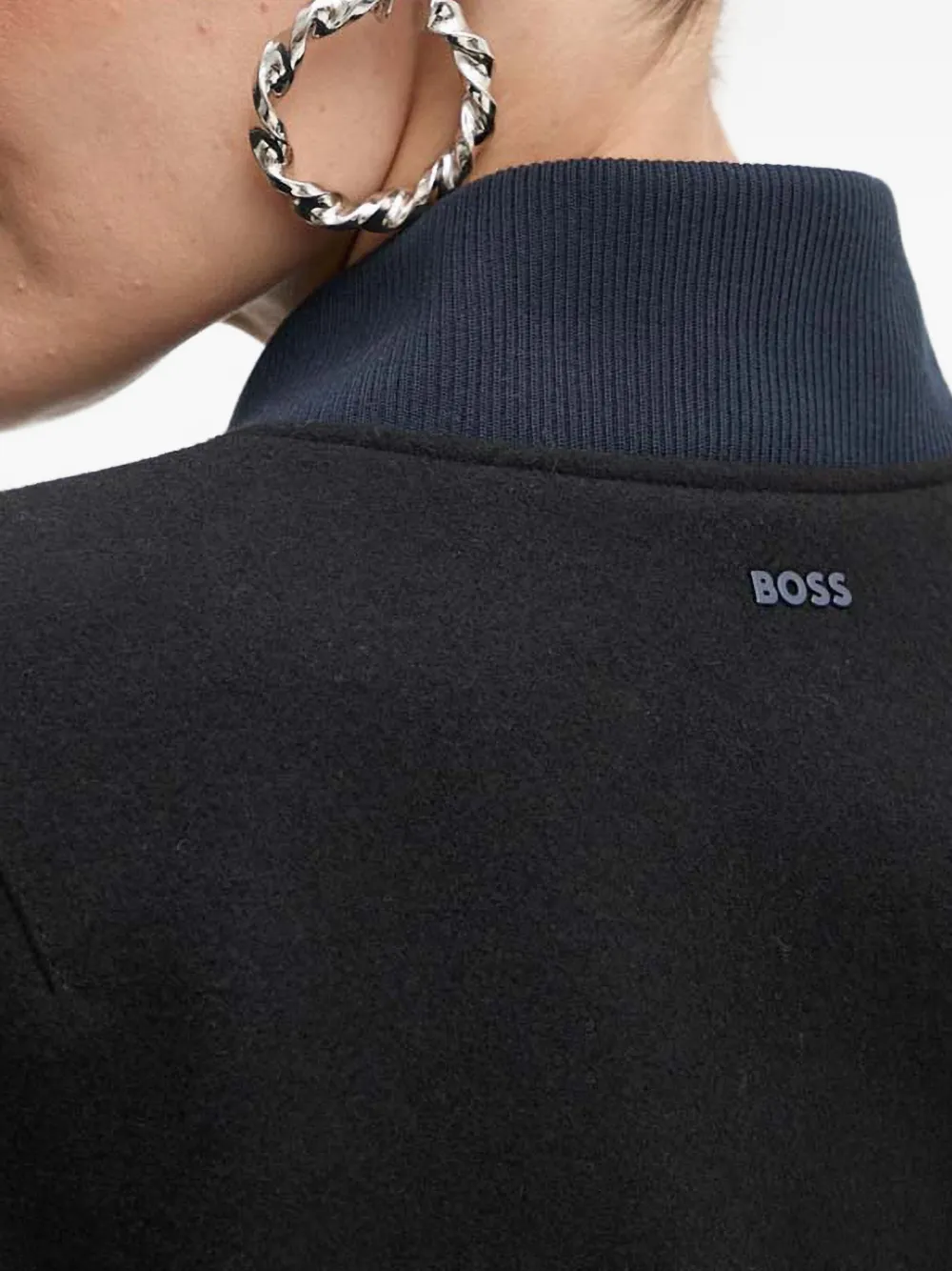 Hugo Boss Panelled Bomber Jacket In Blue