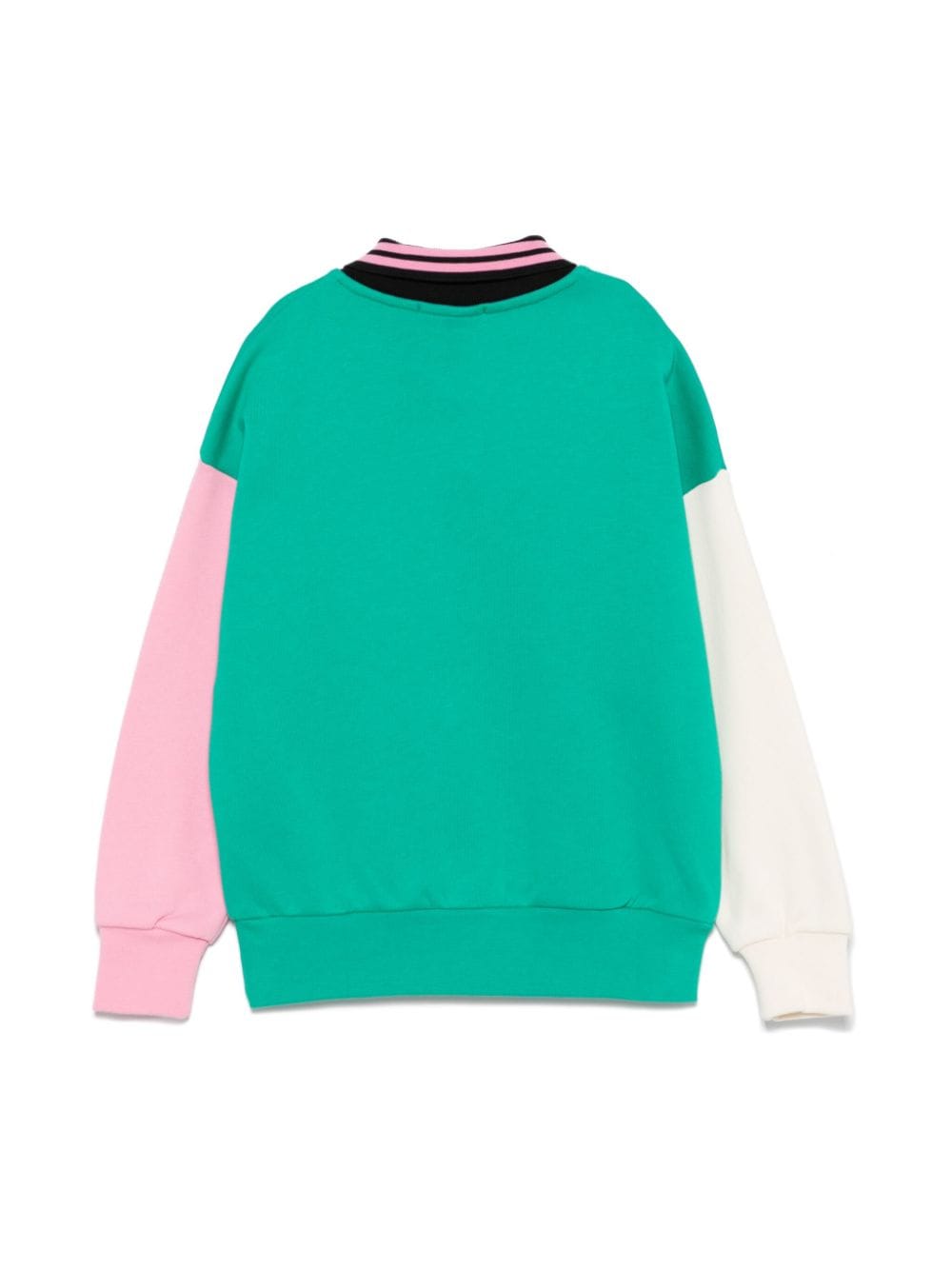 Shop Msgm Colour-block Sweater In Green